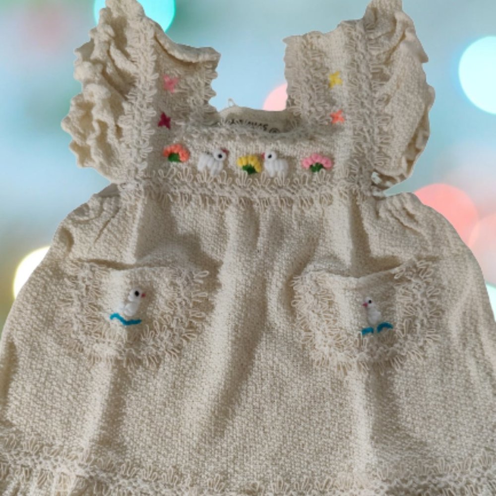 NWOT Cotton Baby Cream Dress size 12 months